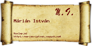 Márián István névjegykártya