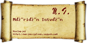 Márián István névjegykártya